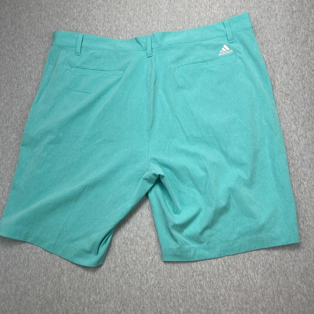 Adidas Shorts Mens 40 Golf Performance Teal Textured Micro-Grid EUC